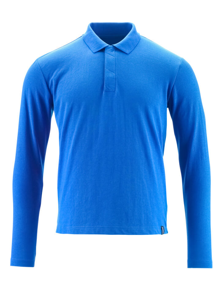Poloshirt langarm CROSSOVER azurblau