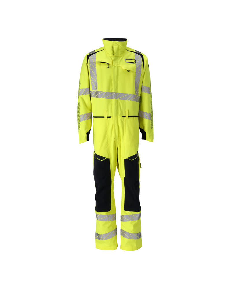 Boilersuit with kneepad pockets ACCELERATE MULTISAFE hi-vis yellow/dark navy