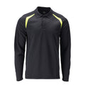 Polo Shirt, long-sleeved ACCELERATE MULTISAFE dark navy/hi-vis yellow