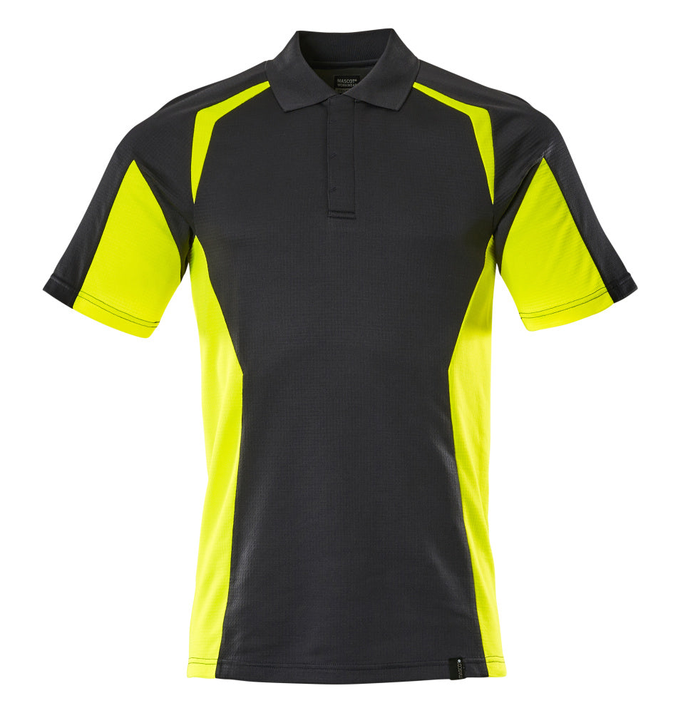 Poloshirt ACCELERATE SAFE black/hi-vis yellow