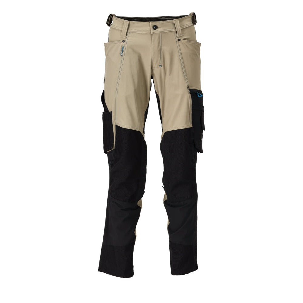 Arbeitshose mit Kniepolstertaschen ADVANCED light khaki/black