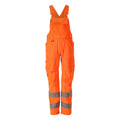 Latzhose mit Kniepolstertaschen ACCELERATE SAFE warnschutz-orange