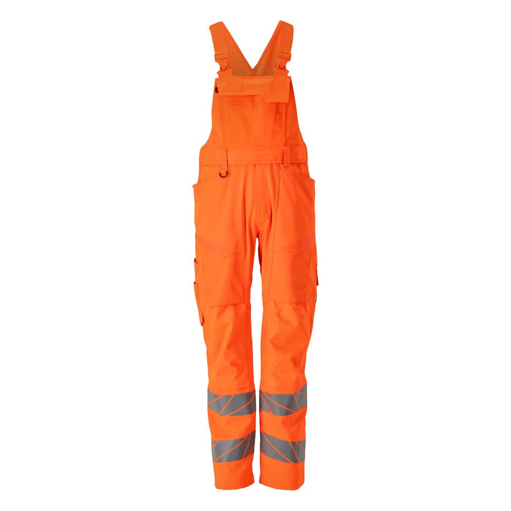 Latzhose mit Kniepolstertaschen ACCELERATE SAFE warnschutz-orange