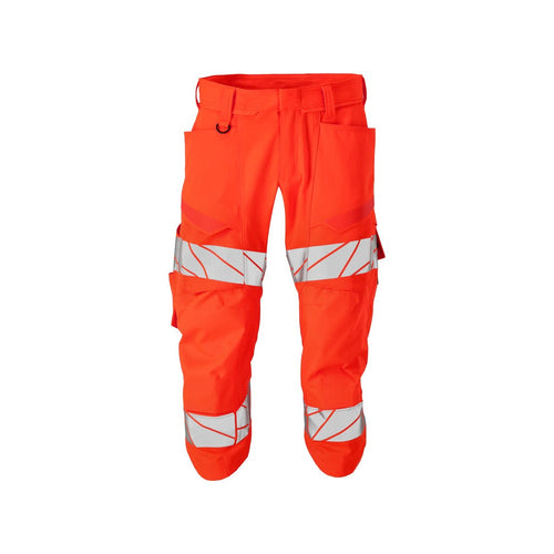 3/4 Arbeitshose mit Kniepolstertaschen ACCELERATE SAFE warnschutz-rot