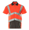 Poloshirt SAFE YOUNG hi-vis red/dark anthracite