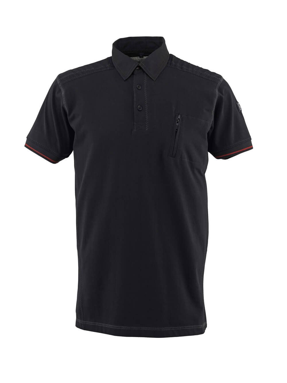 Poloshirt mit Brusttasche FRONTLINE schwarz