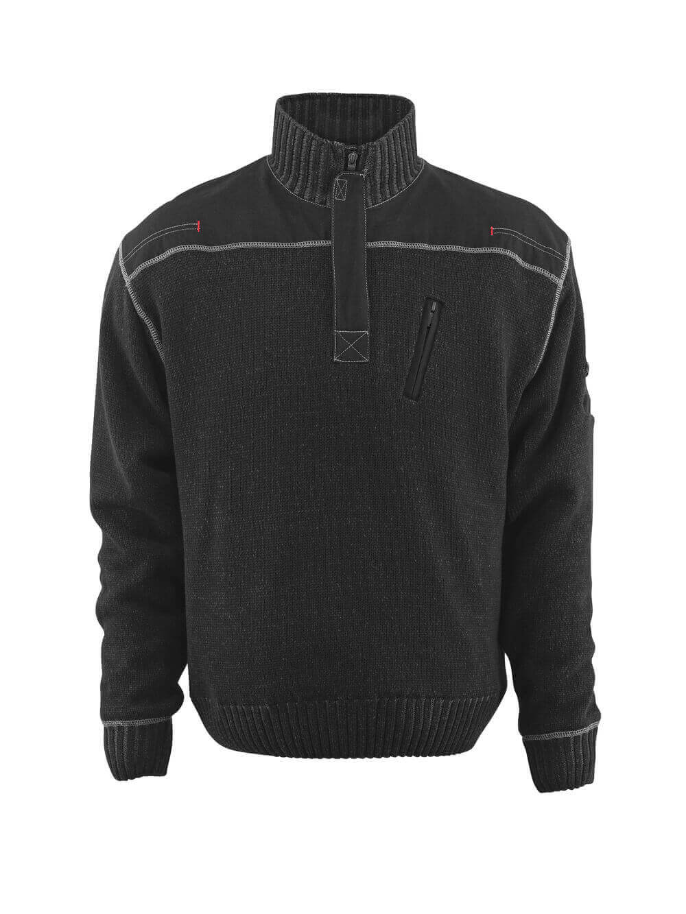 Knitted Jumper with half zip FRONTLINE schwarz