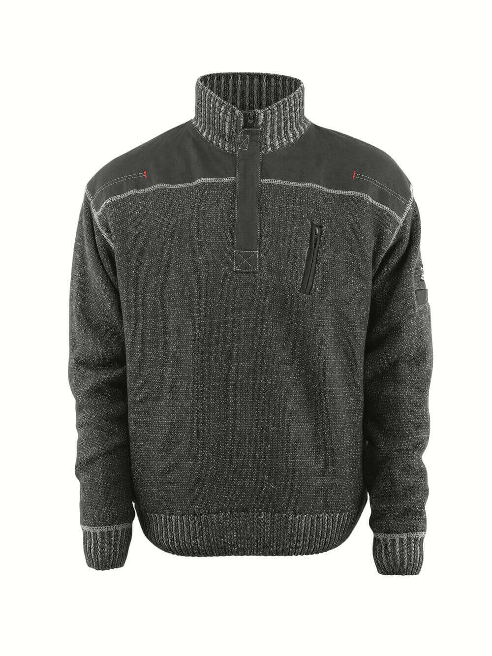 Knitted Jumper with half zip FRONTLINE light anthracite