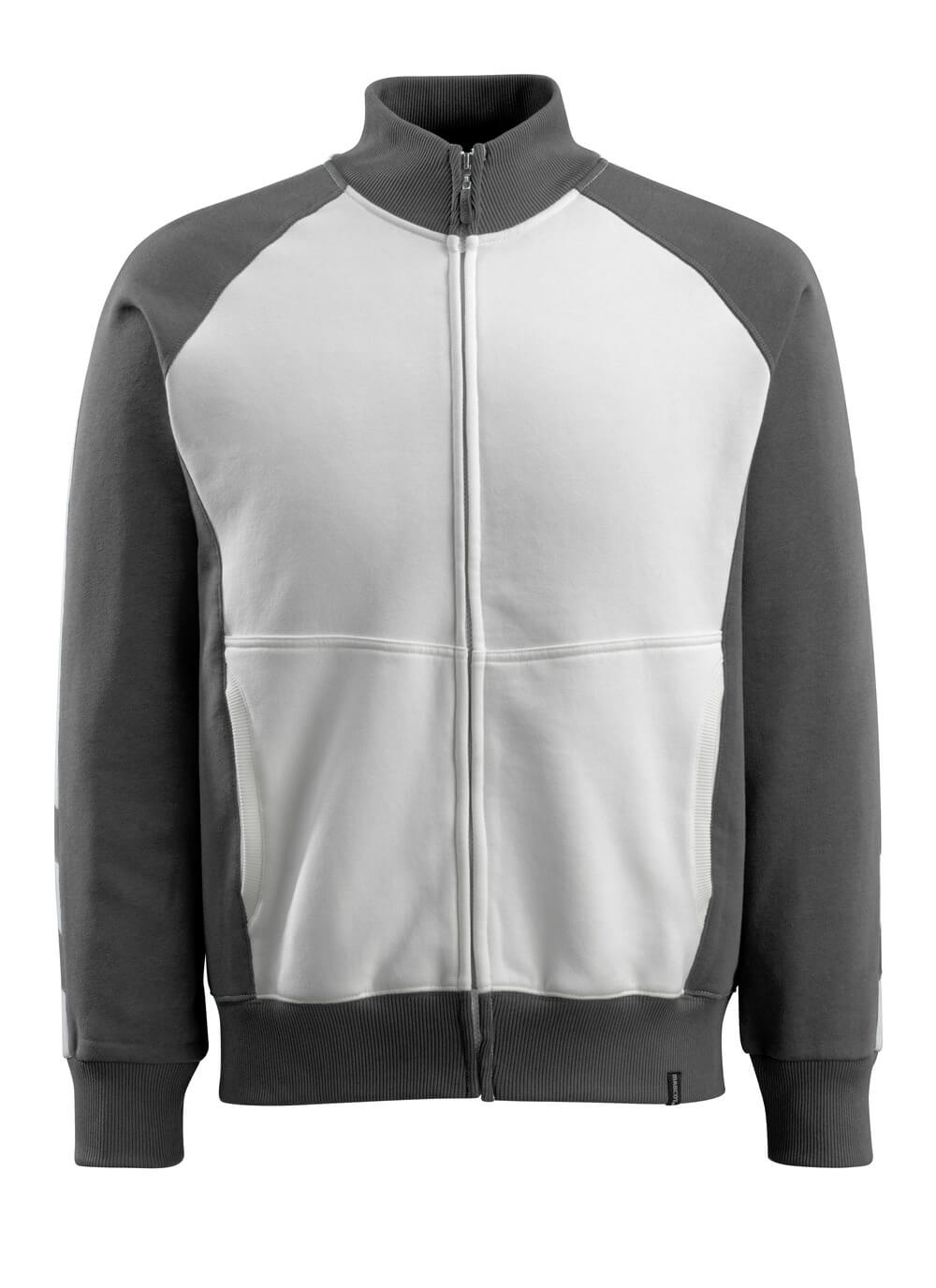 Sweatshirt mit Reißverschluss UNIQUE white/dark anthracite