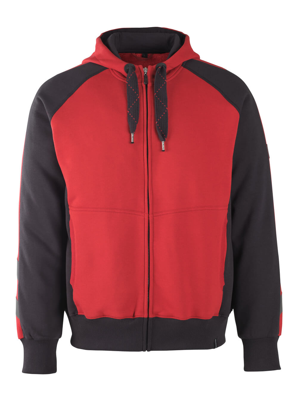 Hoodie mit Reißverschluss UNIQUE red/black