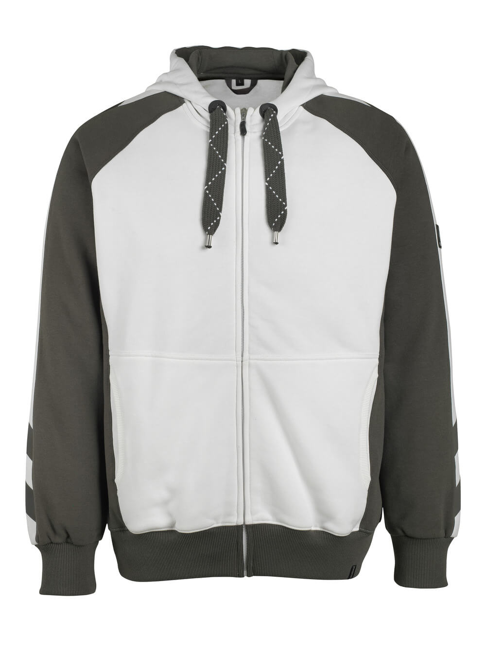 Hoodie mit Reißverschluss UNIQUE white/dark anthracite