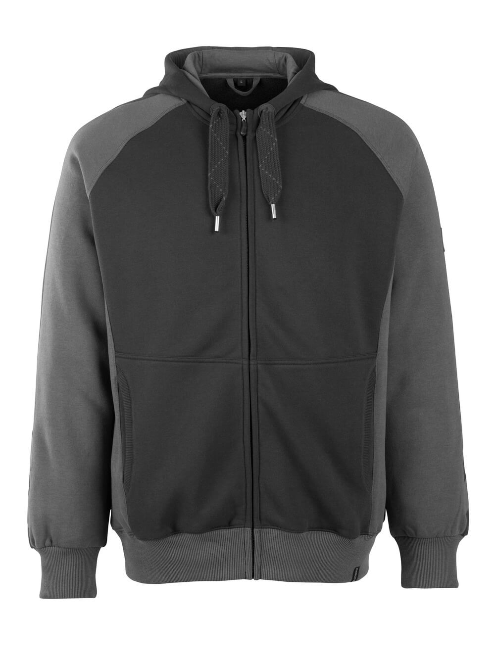 Hoodie mit Reißverschluss UNIQUE black/dark anthracite