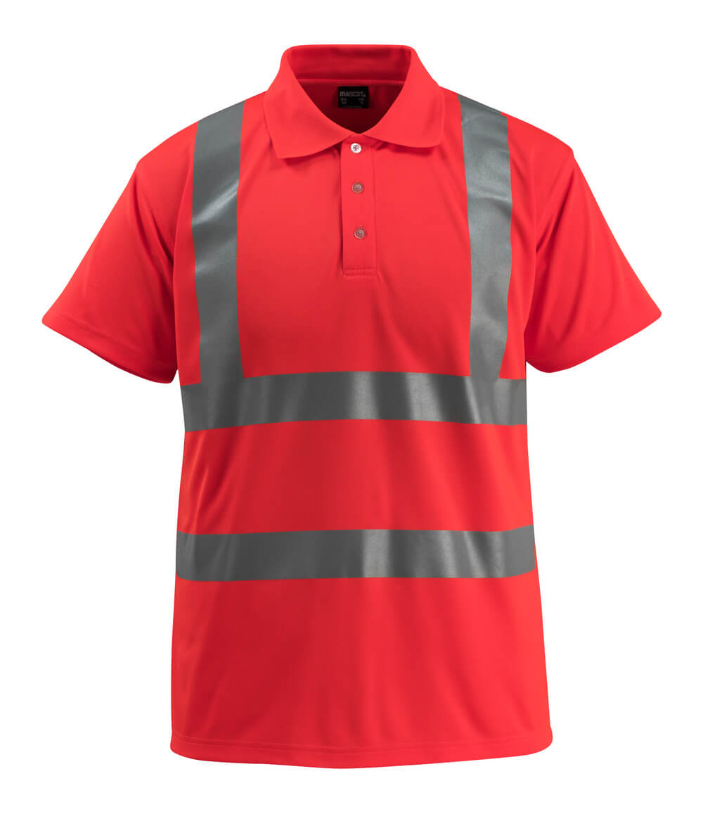 Poloshirt SAFE LIGHT warnschutz-rot