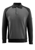 Polo Sweatshirt UNIQUE dark anthracite/black