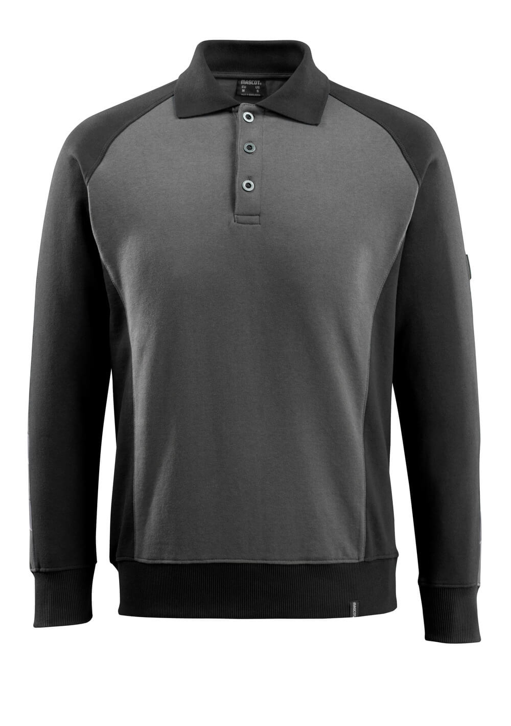 Polo Sweatshirt UNIQUE dark anthracite/black