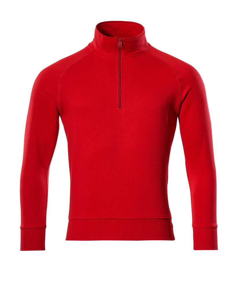 Sweatshirt with half zip CROSSOVER traffic red