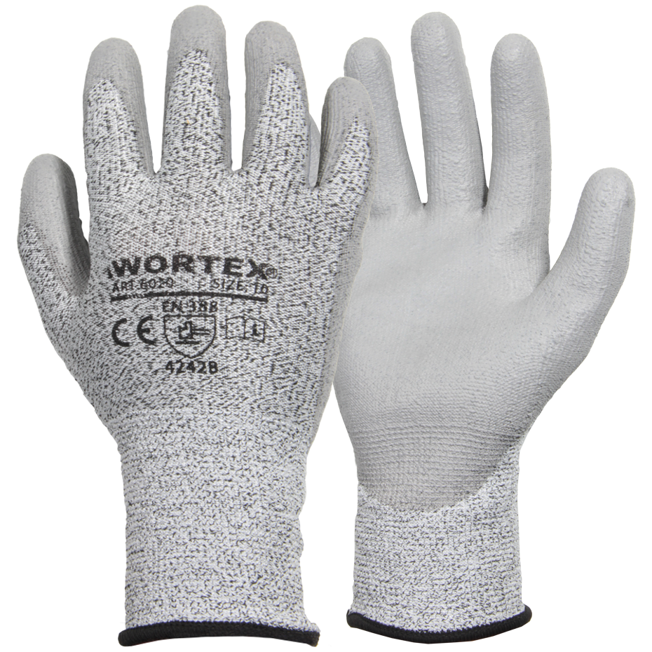 Wortex 6017...6021 PU beschichtete Handschuhe, Schnittfestigkeit B