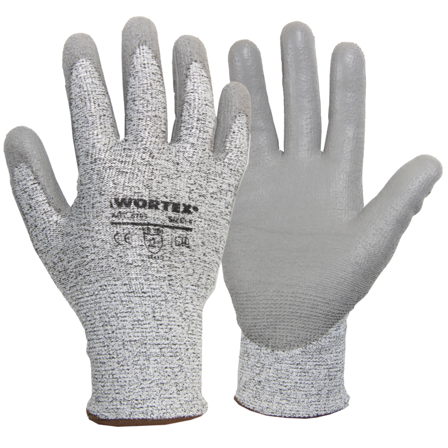 Wortex 6707...6711 PU beschichtete Handschuhe, Schnittfestigkeit D