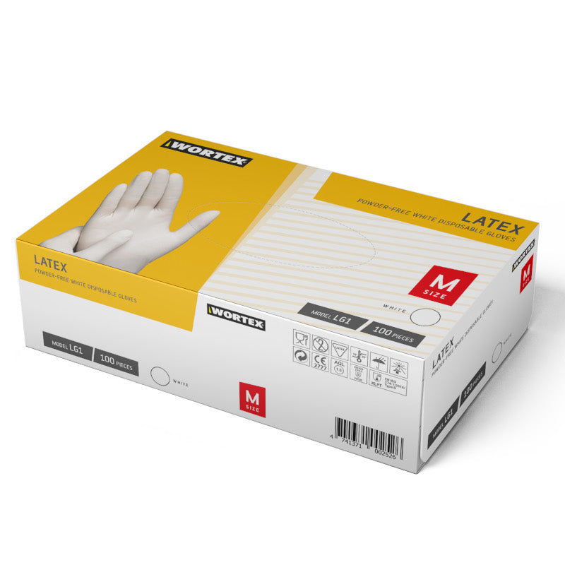 Wortex LG1 Latexhandschuhe ungepudert, 100 Stück