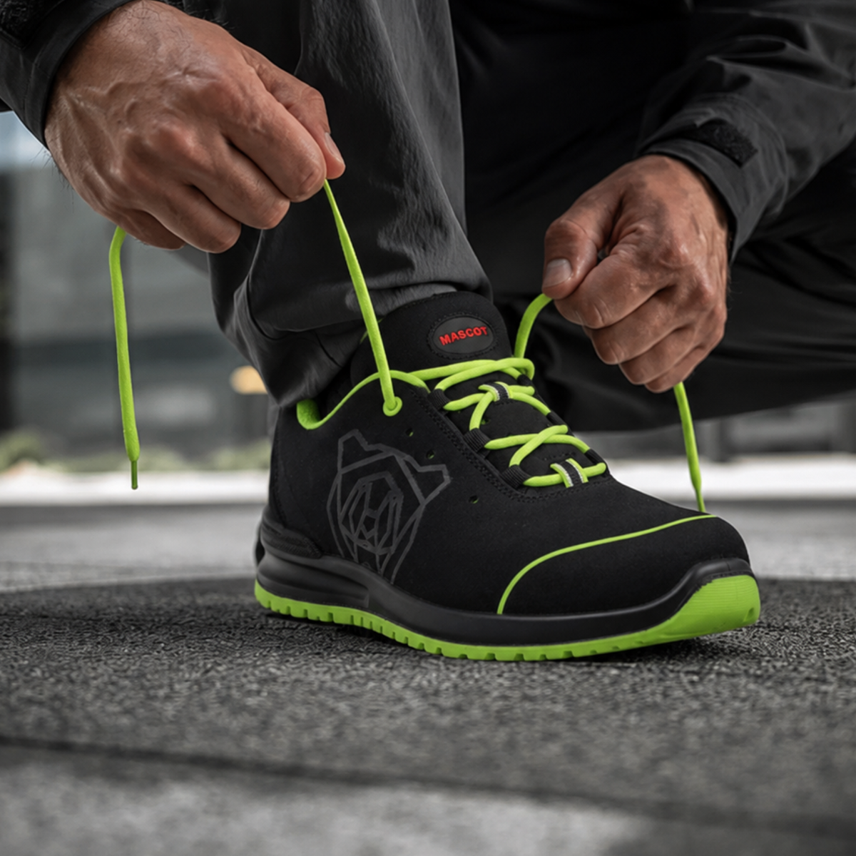 Drošības apavi FOOTWEAR CLASSIC black/lime green